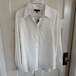 NWT Lulus white button front blouse size large